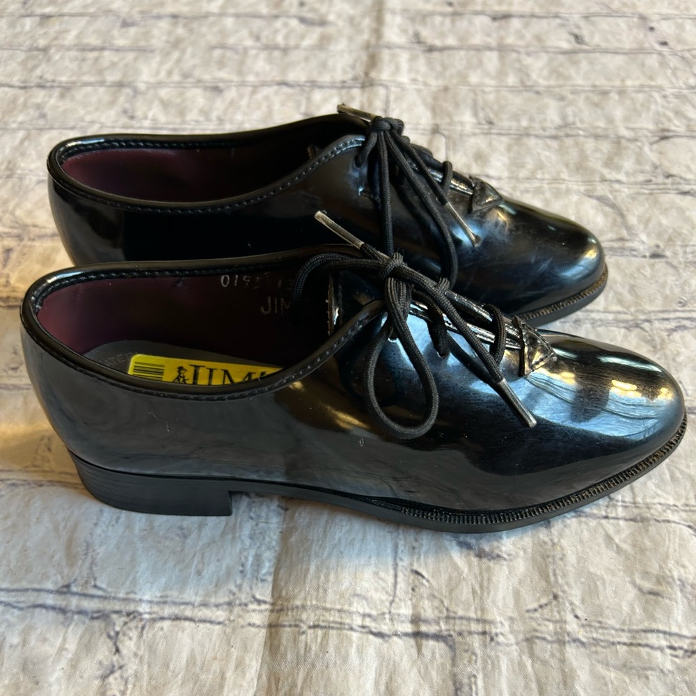 JIM’S FORMAL WEAR BLACK PATENT BOYS SHOE SIZE 13.5 MADE IN USA